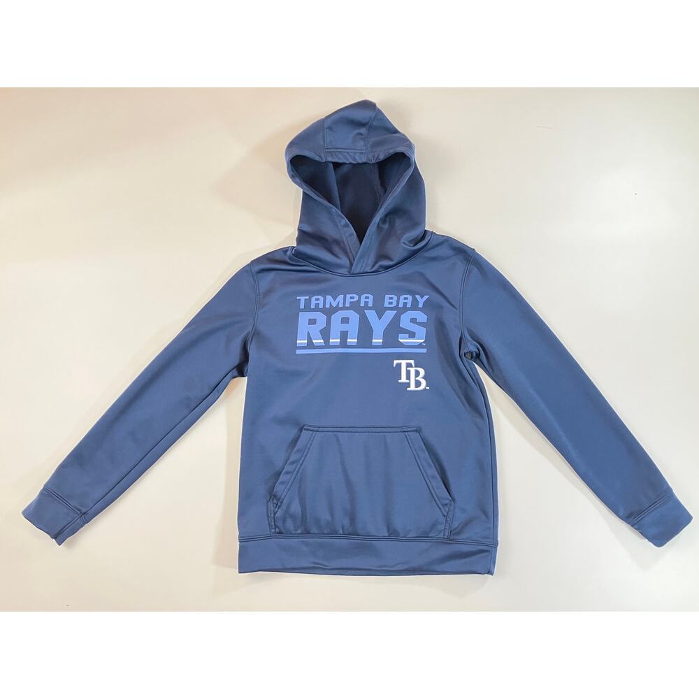 Tampa Bay Rays Youth M 10/12 Blue MLB Pullover Hoodie Genuine Merchandise